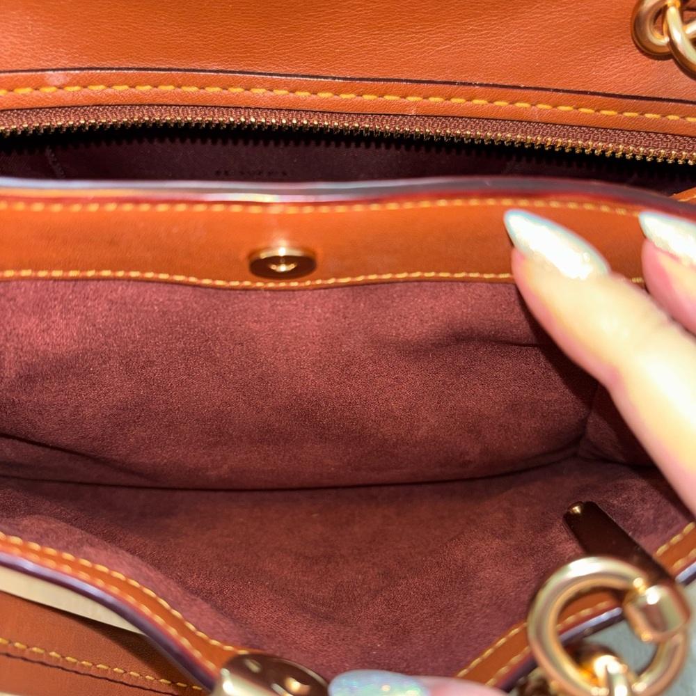 Coach Dreamer Brown Leather Satchel with Gold Hardware - Picture 3 of 8
